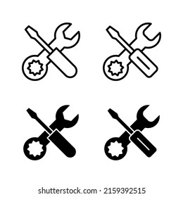 Reparaturwerkzeuge Symbol Vektor. Werkzeugzeichen und Symbol. Vektorsymbol. Schraubenzieher und Schraubenzieher. Service