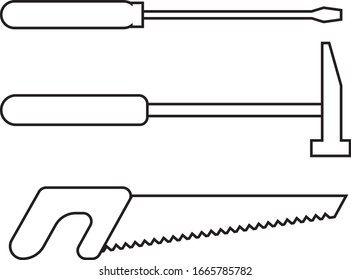 Repair tools line art vector in EPS format for logo, icon and template 