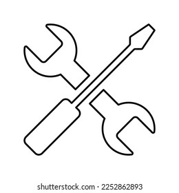 Repair tools line icon. Outline vector.