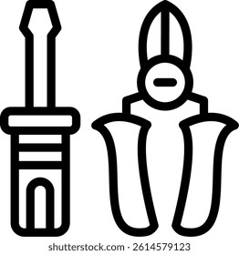Repair Tools Line Vector Icon Design