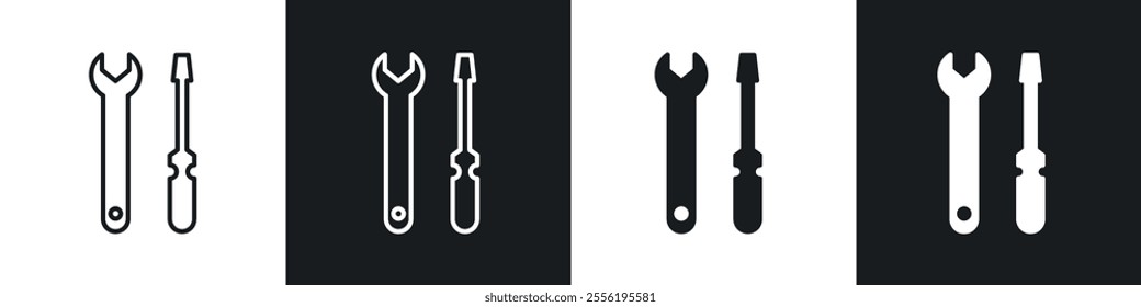 Repair tools linear icon set for app, and web design.