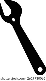 Repair tools and service icon Wrench, screwdriver and gear setting vector isolated on transparent background. Spanner perfect for diy crafting, and repair projects glyph symbol.