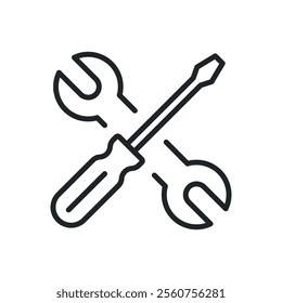 Repair tools thin line icons. Perfect pixel on transparent background