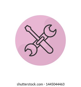 Repair Tools Vector Illustration, outline sign.