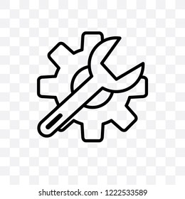 Repair tools vector linear icon isolated on transparent background, Repair tools transparency concept can be used for web and mobile