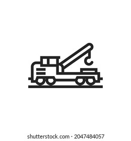 repair train line icon. heavy rail machinery symbol. isolated vector image in simple style