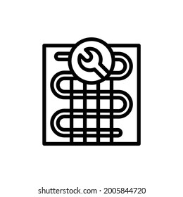 Repair underfloor heating color line icon. Handyman service. Isolated vector element. Outline pictogram for web page, mobile app, promo