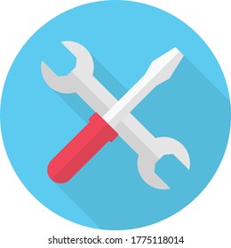 Reparaturvektorflachfarbensymbol 