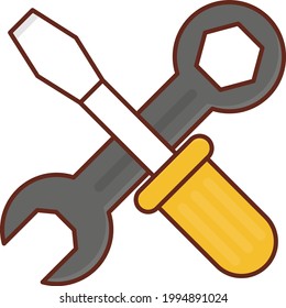 icono de reparación del vector de color plano