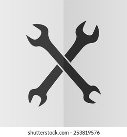 Repair vector icon. Effect of folded paper. Flat design