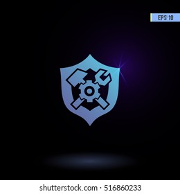 Repair. Vector icon. Graphic symbol for web design, logo. Isolated sign on a black background.
