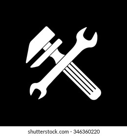 repair vector icon isolated on black