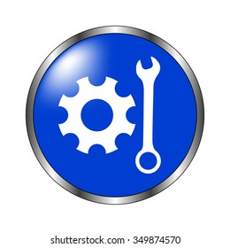Repair - vector icon on the blue button