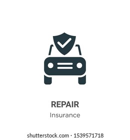 Repair vector icon on white background. Flat vector repair icon symbol sign from modern insurance collection for mobile concept and web apps design.