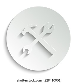 Repair - vector icon with shadow on a round button
