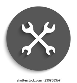 Repair  - vector icon with shadow on a round grey button
