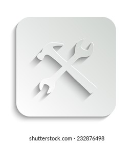 Repair - vector icon with shadow on a grey button