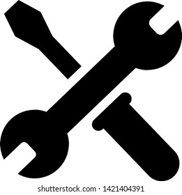 Repair vector icon. Wrench and screwdriver illustration icon. Settings icon isolated.