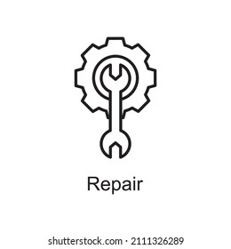 Reparar ilustración de diseño de iconos de contorno vectorial. Símbolo de mejoras en el hogar sobre el fondo blanco Archivo EPS 10