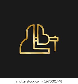 repair, vise gold icon. Vector illustration of golden dark background