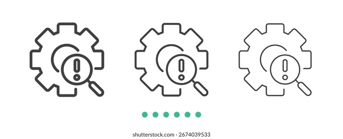 Icono de advertencia de reparación. Vector de icono de línea delgada