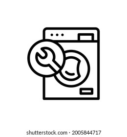 Repair washer color line icon. Handyman service. Isolated vector element. Outline pictogram for web page, mobile app, promo