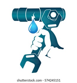 Repair water leakage from the pipe vector