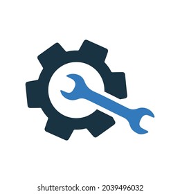 Reparación, sitio web, optimización, icono de herramienta. Concepto simple de diseño plano.