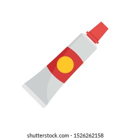 Repair wheel bike glue icon. Flat illustration of repair wheel bike glue vector icon for web design