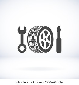 repair wheels icon. Vector  Eps 10 