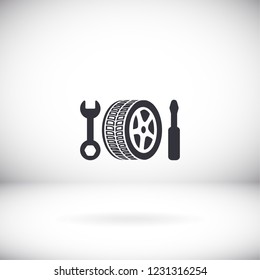 repair wheels icon. Vector  Eps 10 