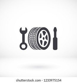 repair wheels icon. Vector  Eps 10 