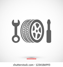 repair wheels icon. Vector  Eps 10 