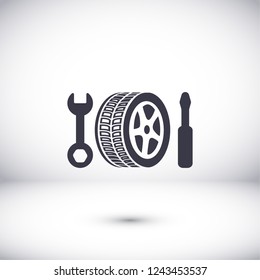 repair wheels icon. Vector  Eps 10 