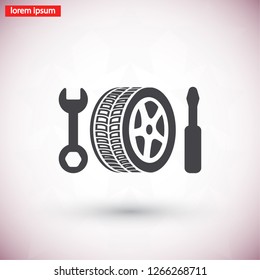 repair wheels icon. Vector  Eps 10 