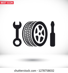 repair wheels icon. Vector  Eps 10 