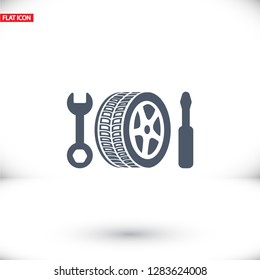 repair wheels icon. Vector  Eps 10 