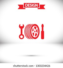 repair wheels icon. Vector  Eps 10 