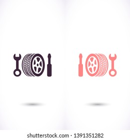 repair wheels icon. Vector  Eps 10 . Lorem Ipsum Design Flat