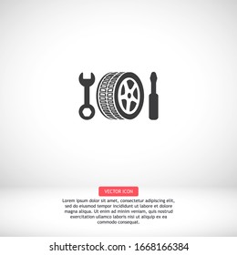 repair wheels icon. Vector Eps 10 . Lorem Ipsum Design Flat