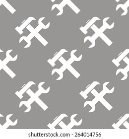 Repair white and black seamless pattern for web design. Vector symbol