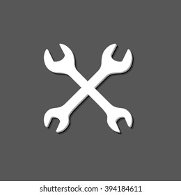 Repair - white vector icon  with shadow