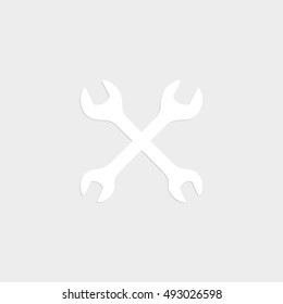 Repair - white vector  icon with shadow