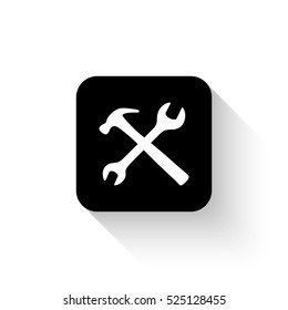 Repair - white vector  icon with shadow