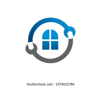 Repair Window Logo Template, Icon, Symbol - Vector