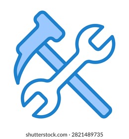 Repair Work Icon With Blue Color For Construction Management and Building Industry