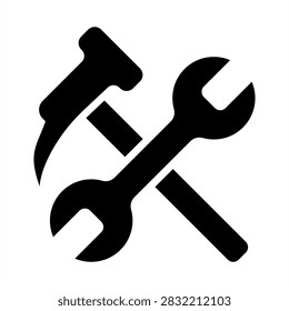 Repair Work Icon - Solid Black Glyph Icons For Construction Management and  Building Industry