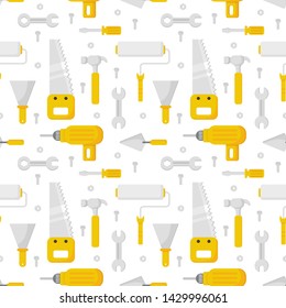 repair work tool seamless pattern cartoon style isolated on white background. illustration vector.