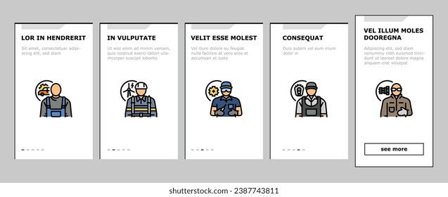 repair worker engineer man onboarding mobile vector. maintenance construction builder work, equipment contractor, service industry person repair worker engineer man Illustration