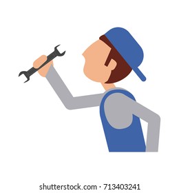 repair worker or handyman icon image 